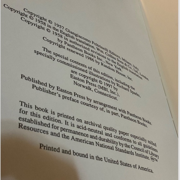 Easton Press Doctor Zhivago Pasternak 1997 Leather Book MINT EXCELLENT ! - Picture 6 of 6